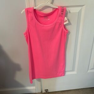Pink long tank top.